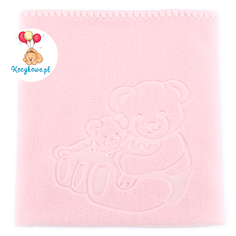 Baby fleece blanket with dedication 035 pink 85x110