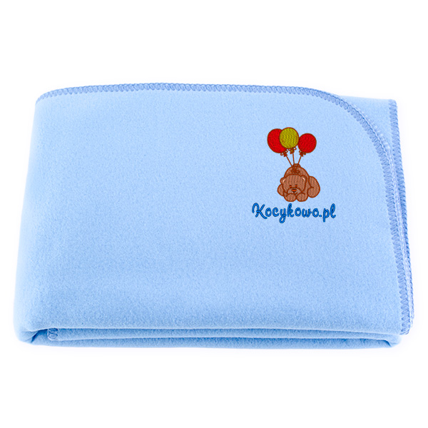 Advertising blanket with embroidered logo