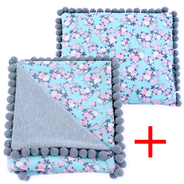 Cotton set (blanket+pillow) 080 Sophie roses 80x90+28x34
