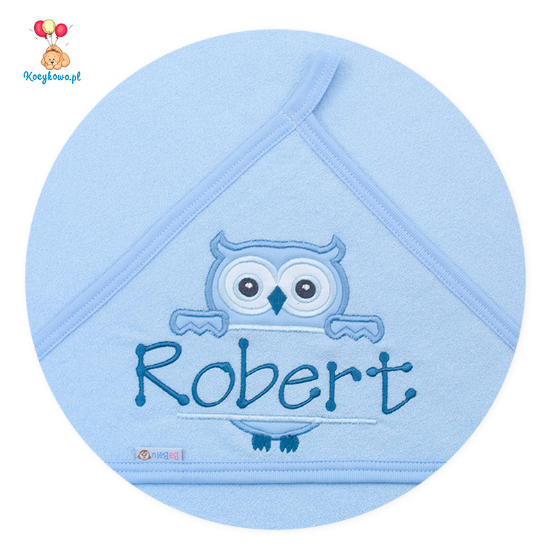 Bath cover - towel with name 100x100 Owl 088