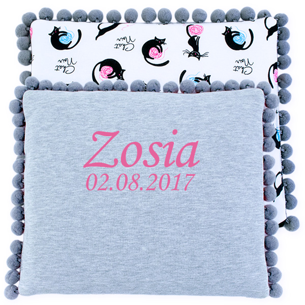 Cotton pillow with dedication 075 Sophie kitten 28x34