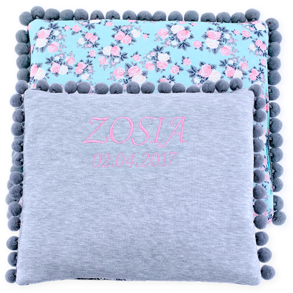 Cotton pillow with dedication 075 Sophie roses 38x38