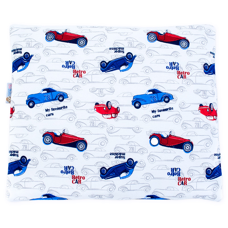 Cotton pillow with dedication 076 Sophie retro cars
